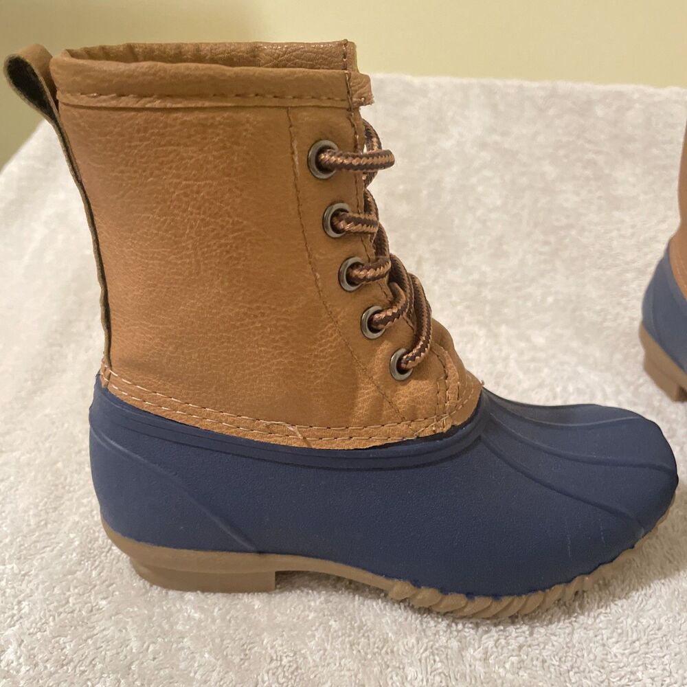 Unisex Toddler Duck Boots Blue Suede Shoes Brand New Size 12